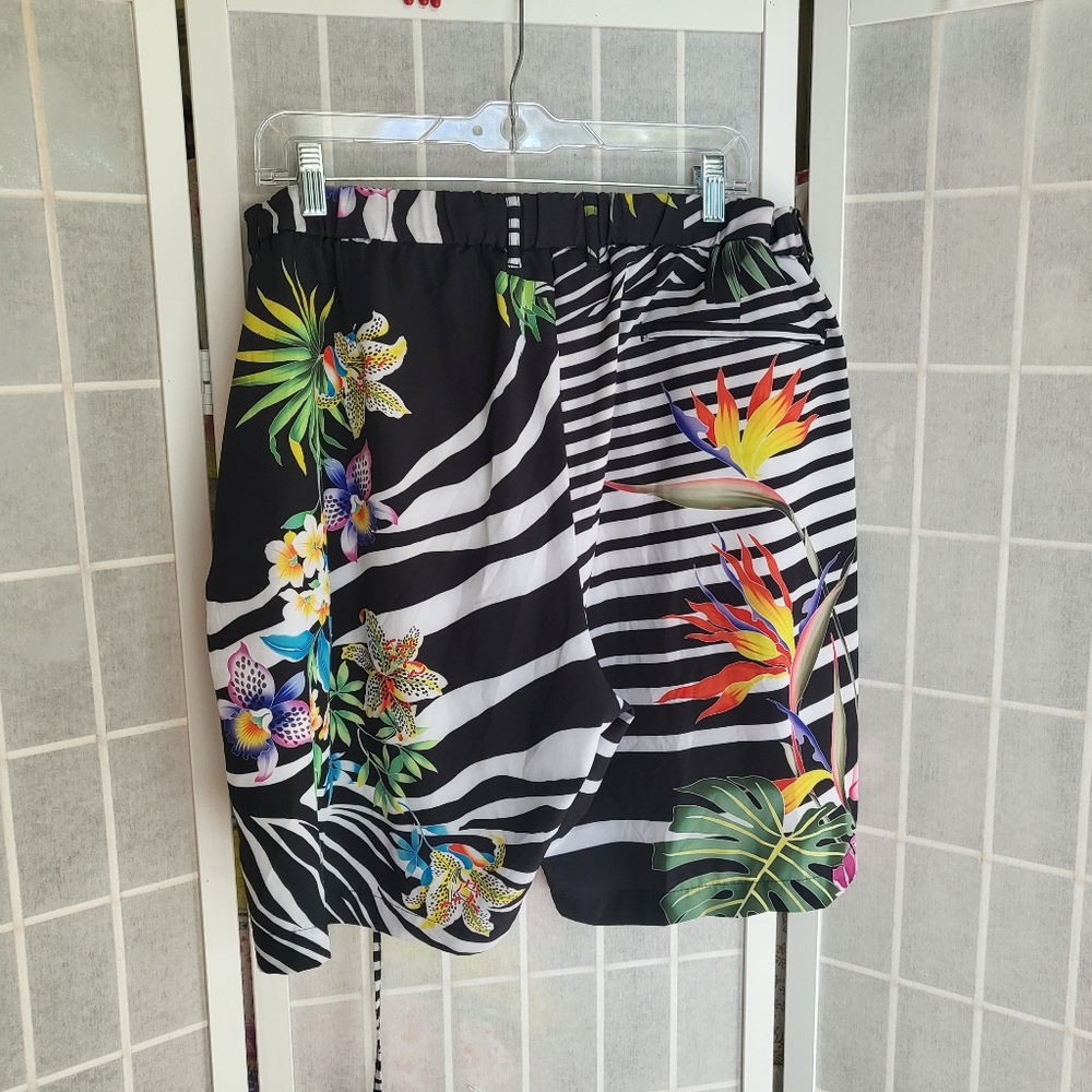 Robert Graham Tropical Zebra Print Swim Shorts Sz 36